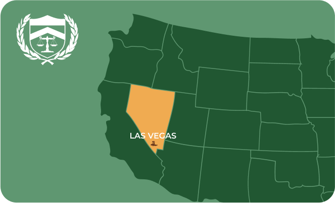 State map with Las Vegas, Nevada highlighted, showing that Cash for Arms purchases guns in Las Vegas