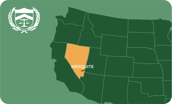 State map with Mesquite, Nevada highlighted, showing that Cash for Arms purchases guns in Mesquite