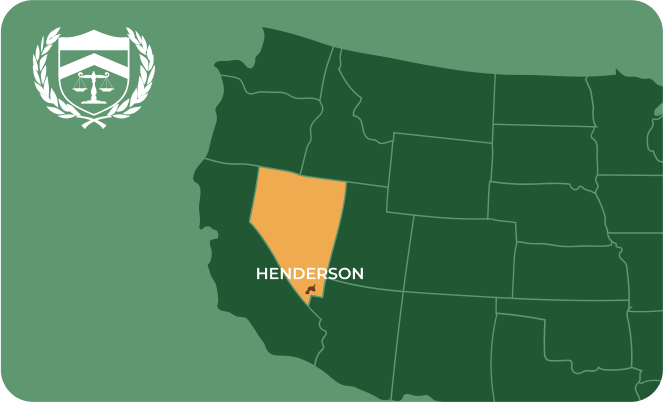 State map with Henderson, Nevada highlighted, showing that Cash for Arms purchases guns in Henderson