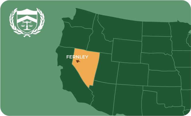 State map with Fernley, Nevada highlighted, showing that Cash for Arms purchases guns in Fernley