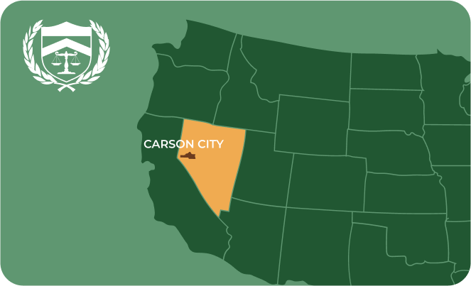 State map with Carson City, Nevada highlighted, showing that Cash for Arms purchases guns in Carson City