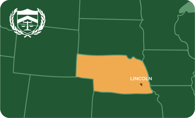 State map with Lincoln, Nebraska highlighted, showing that Cash for Arms purchases guns in Lincoln