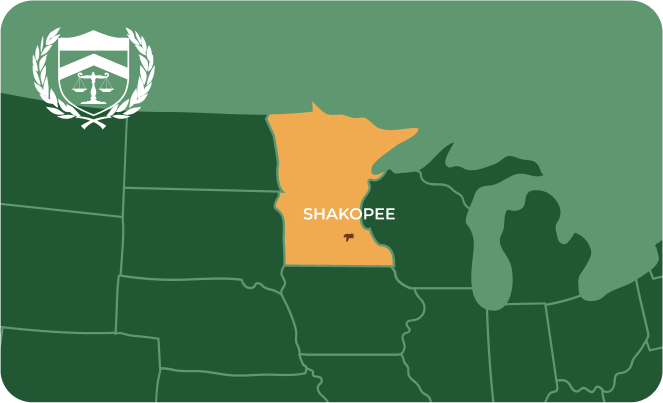 State map with Shakopee, Minnesota highlighted, showing that Cash for Arms purchases guns in Shakopee