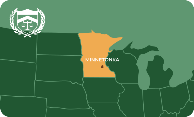 State map with Minnetonka, Minnesota highlighted, showing that Cash for Arms purchases guns in Minnetonka