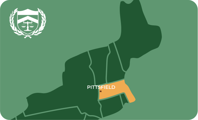 State map with Pittsfield, Massachusetts highlighted, showing that Cash for Arms purchases guns in Pittsfield