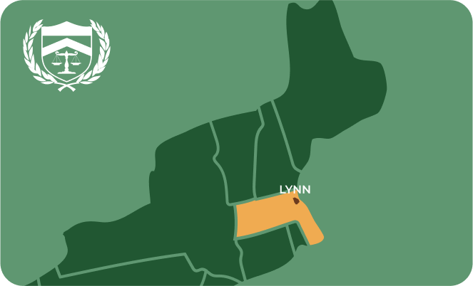 State map with Lynn, Massachusetts highlighted, showing that Cash for Arms purchases guns in Lynn