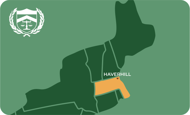 State map with Haverhill, Massachusetts highlighted, showing that Cash for Arms purchases guns in Haverhill