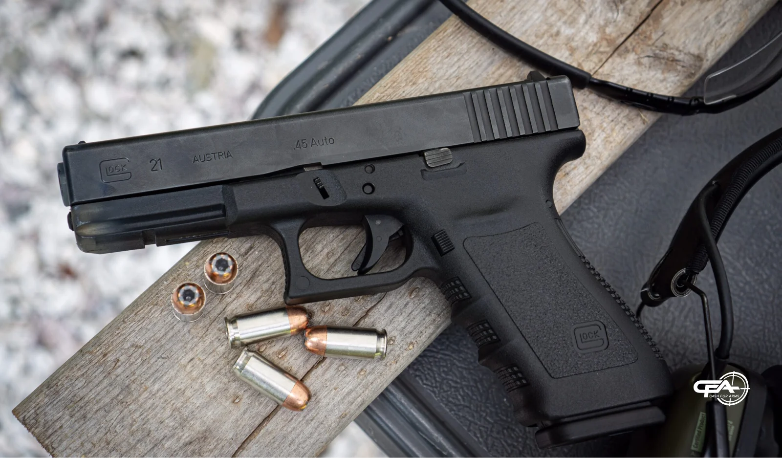 Glock 21 with rounds