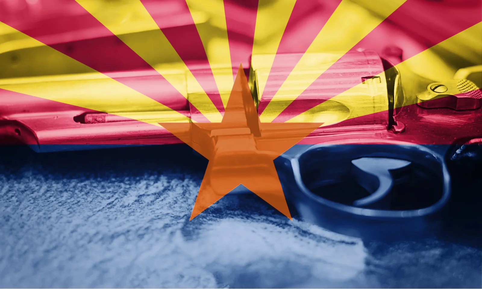 revolver with Arizona flag