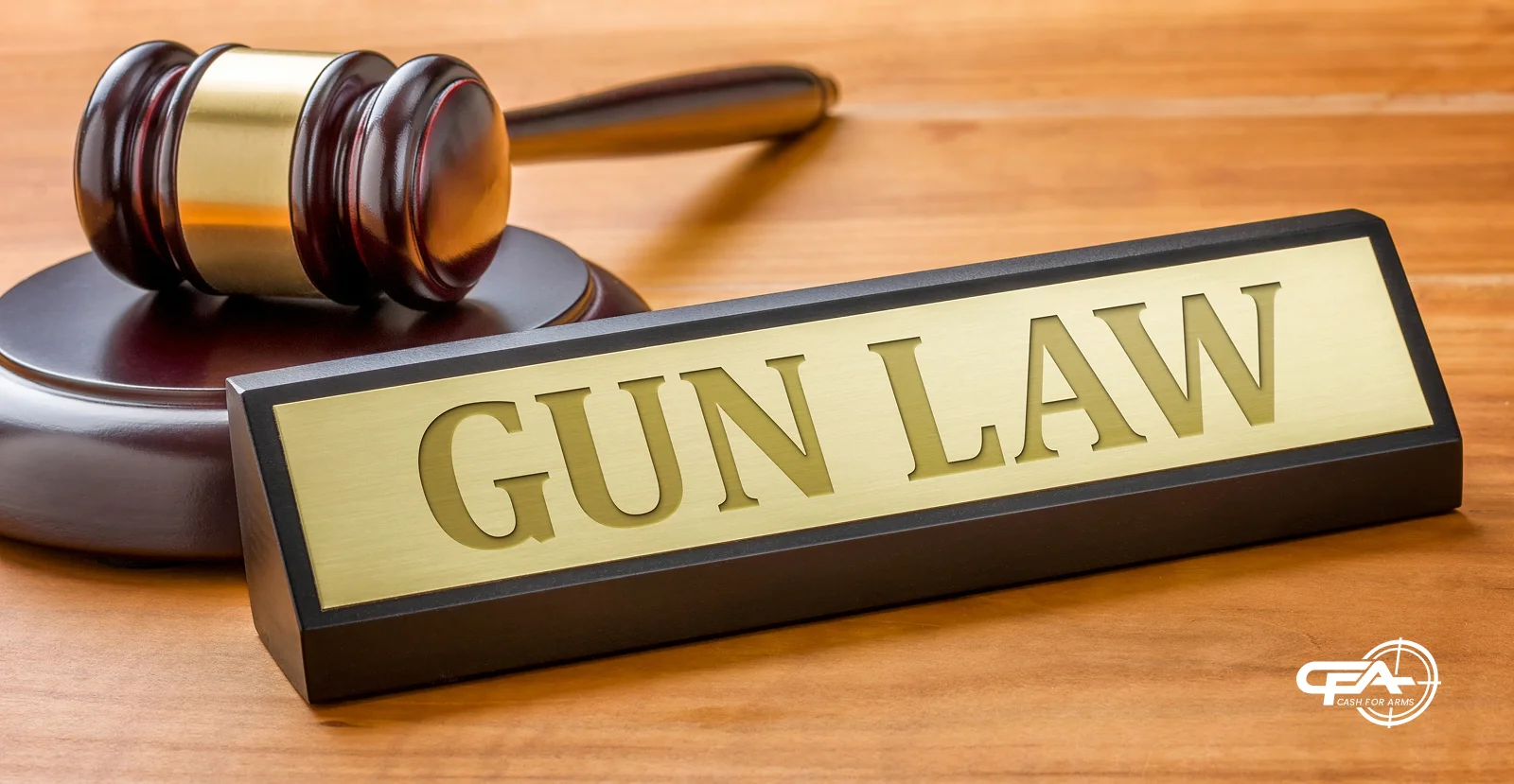 gavel and gun law plate