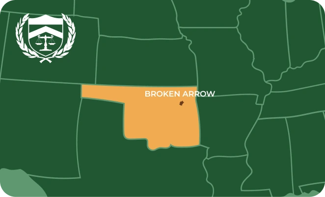 Broken Arrow in Oklahoma map