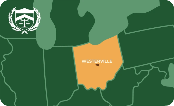 Westerville in Ohio map