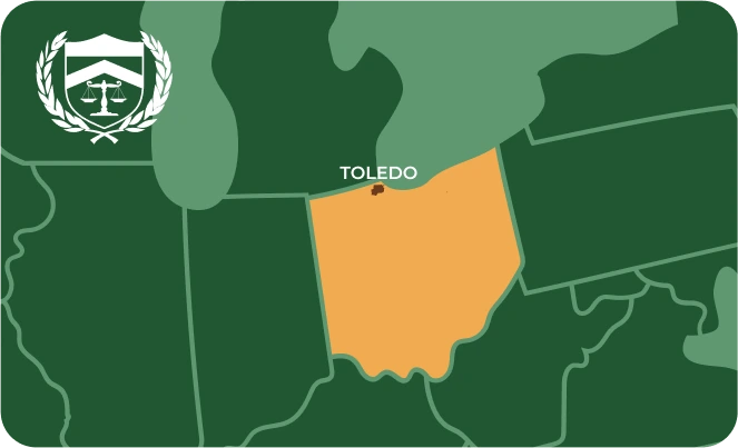 Toledo on Ohio map