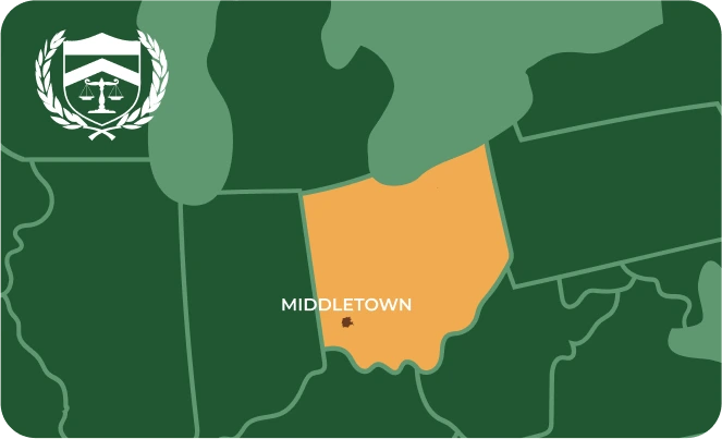 Middletown in Ohio map