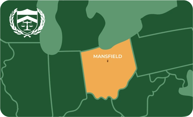 Mansfield in Ohio map