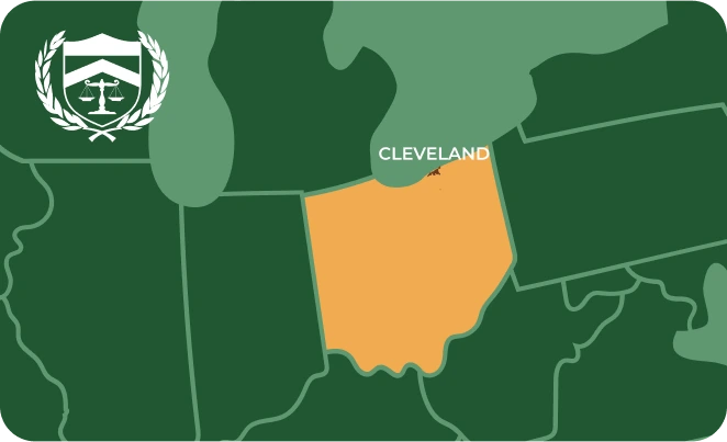 Cleveland in Ohio map