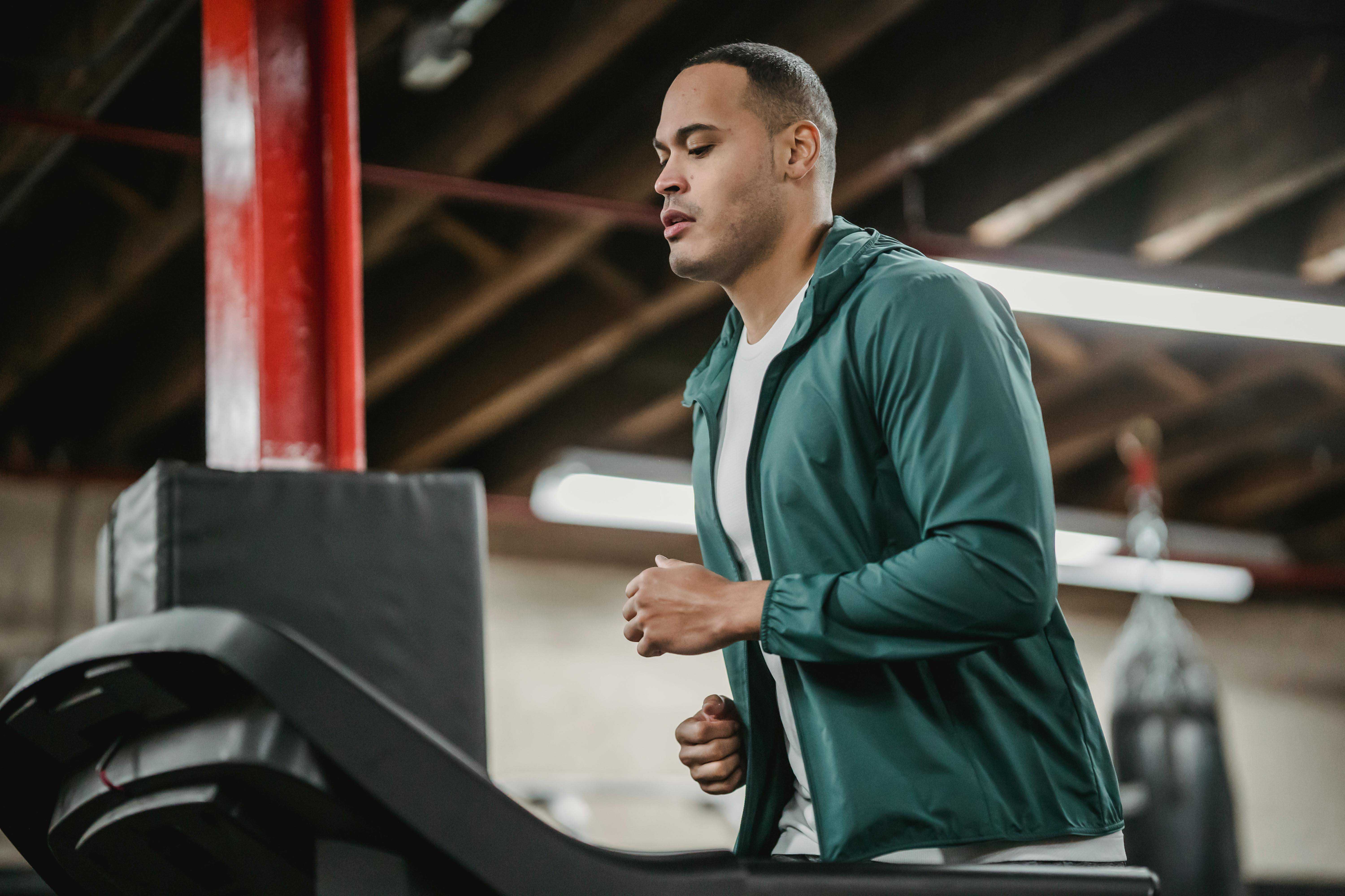 Man running on treadmill
