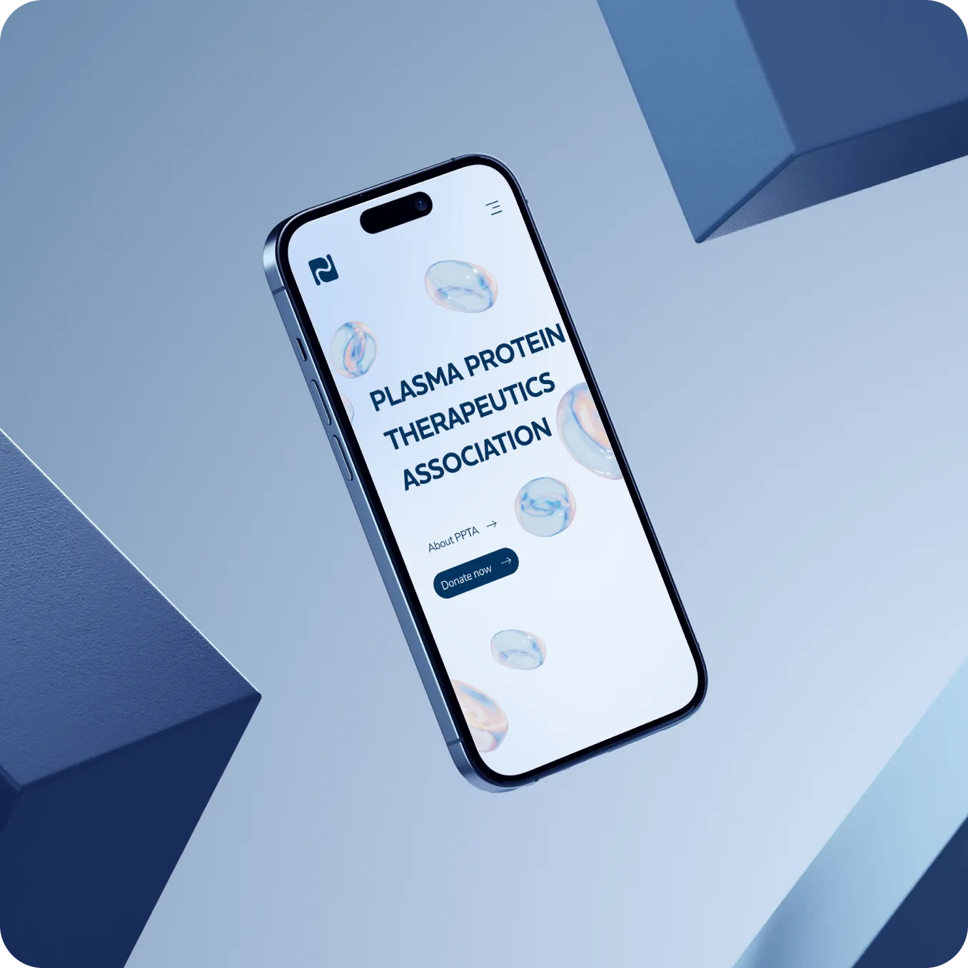 Smartphone displaying the open homepage of the PPTA website.