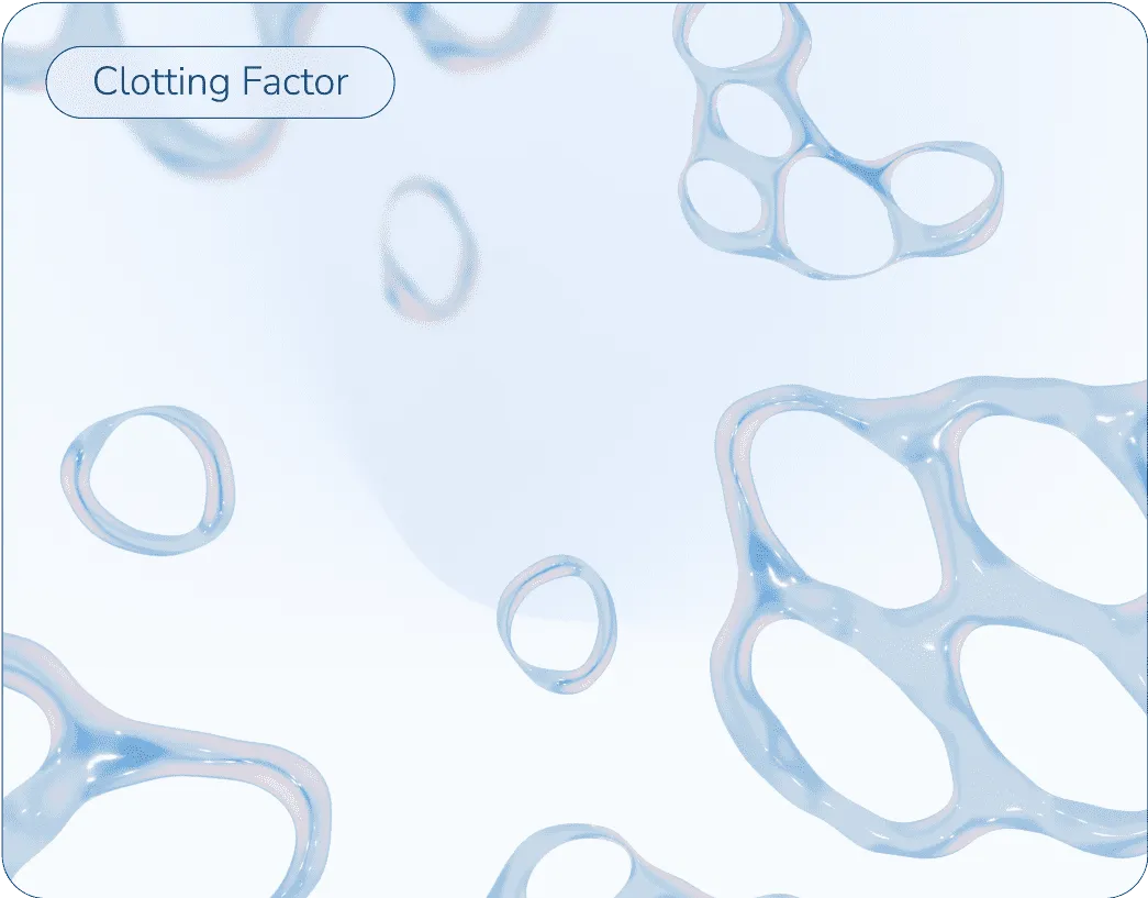 3D shapes of clotting factors.