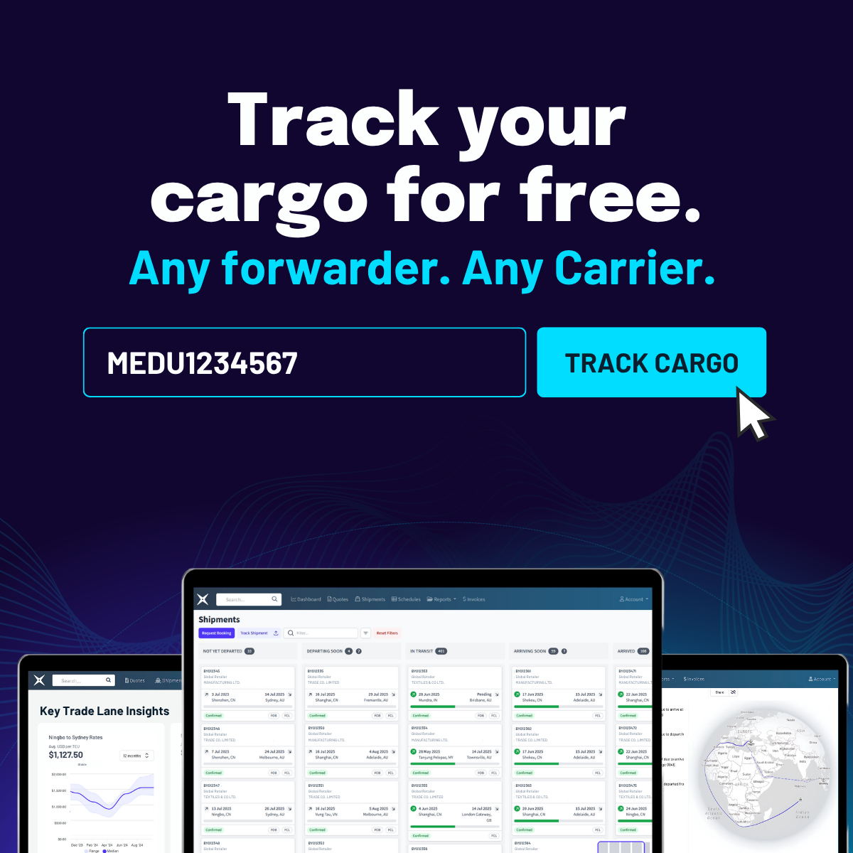 Banner to Explorate's free freight tracking tool