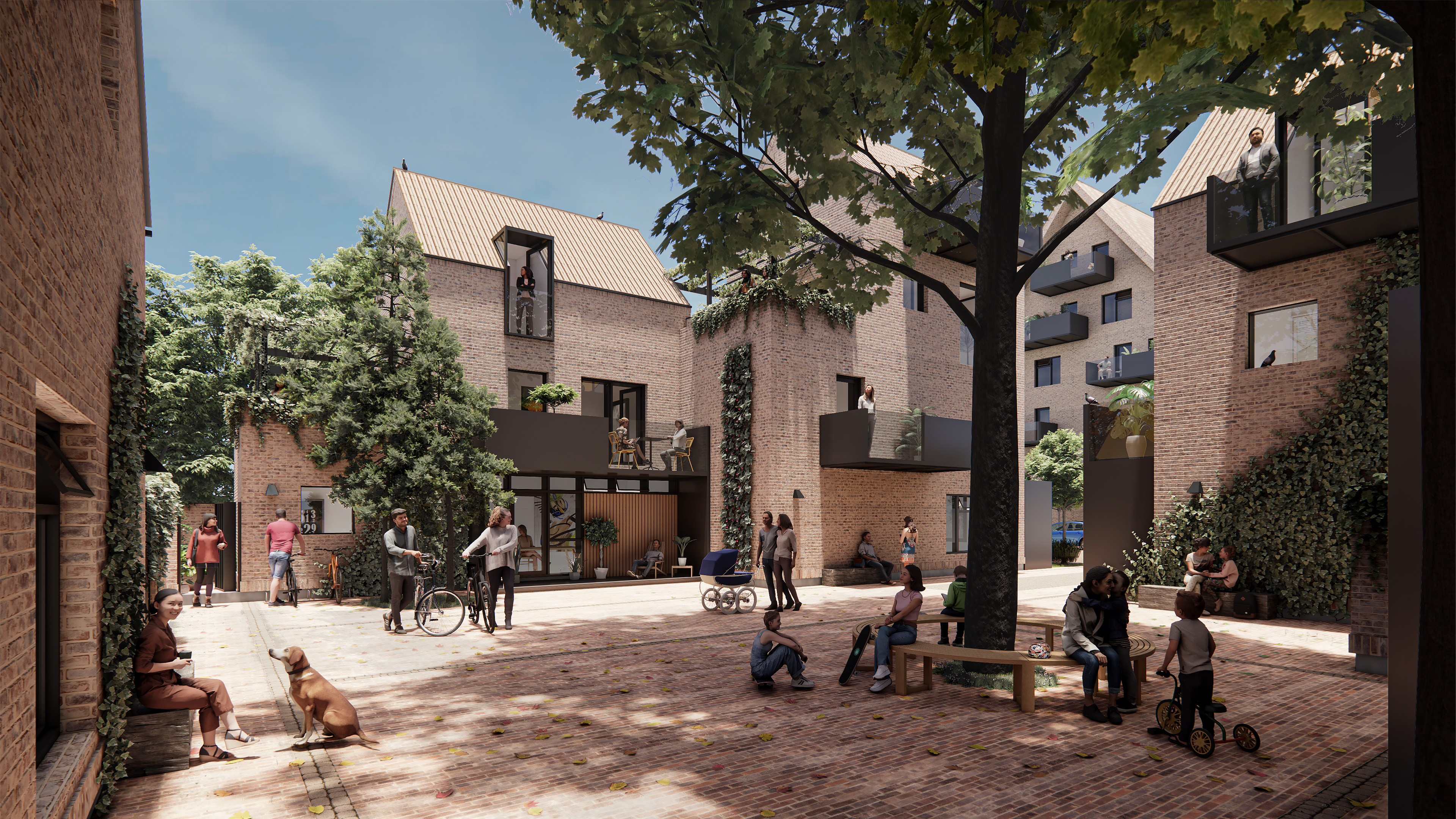 Image of people walkning on construction