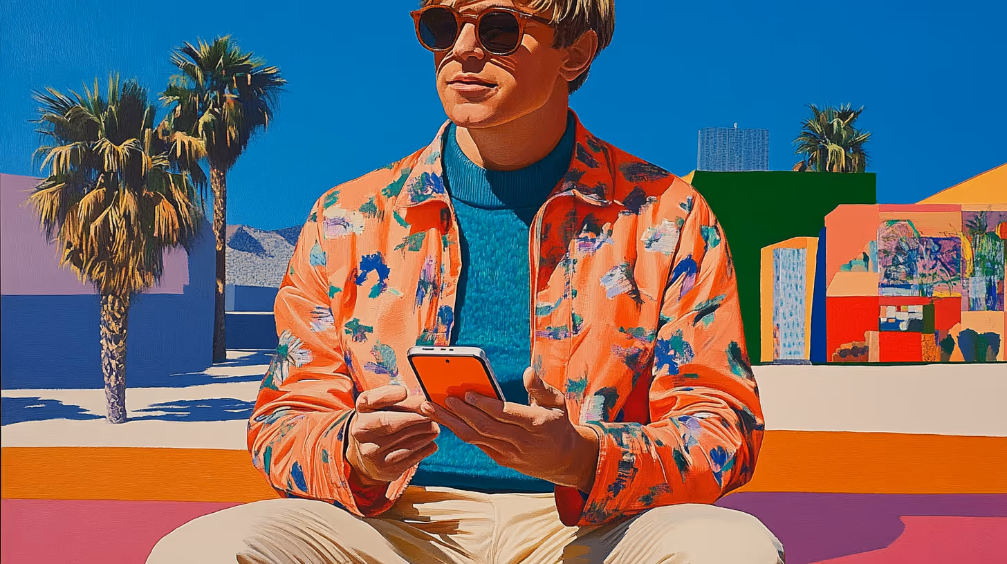 A freelancer using social media to connect with potential clients and showcase their work on platforms like LinkedIn and Instagram.