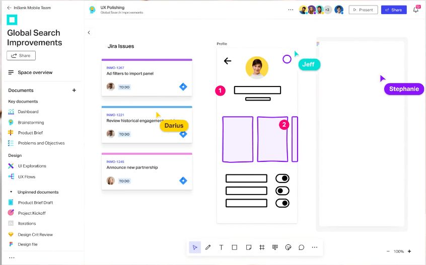 Screenshot of InVision app for freelancers