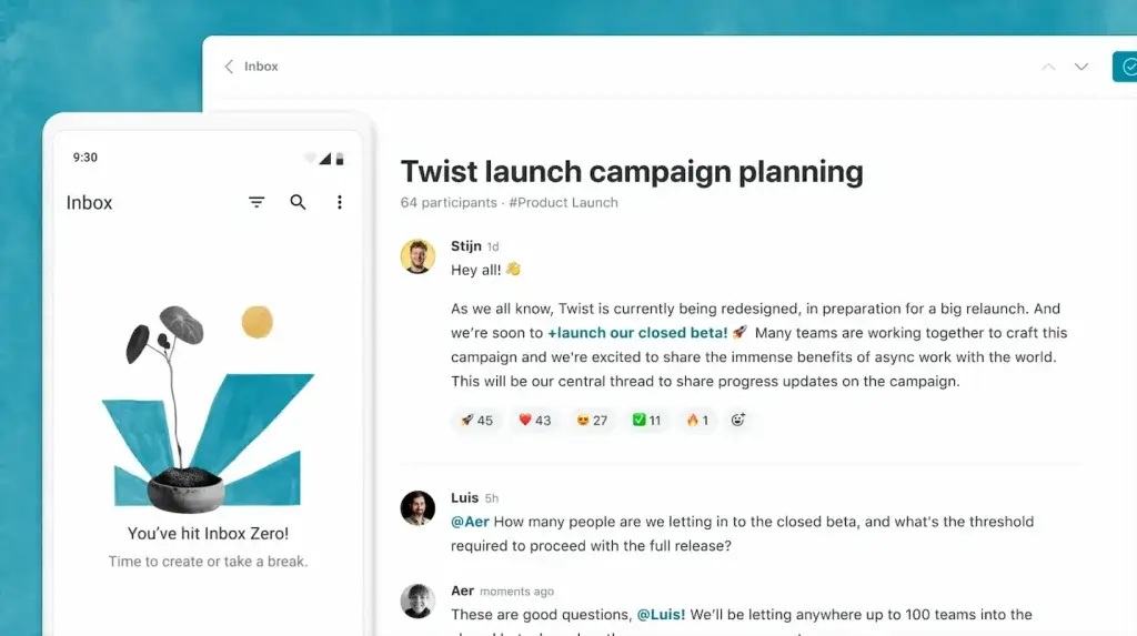Screenshot of Twist app for freelancers