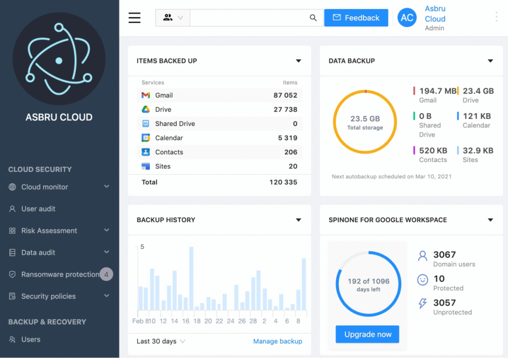 SpinBackup app for freelancers