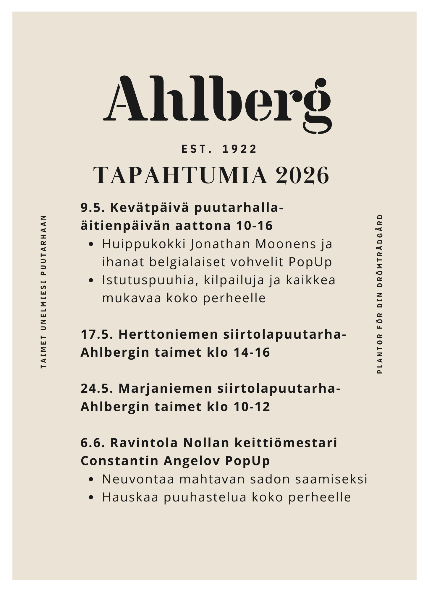 KEVÄTPÄIVÄ PUUTARHALLA