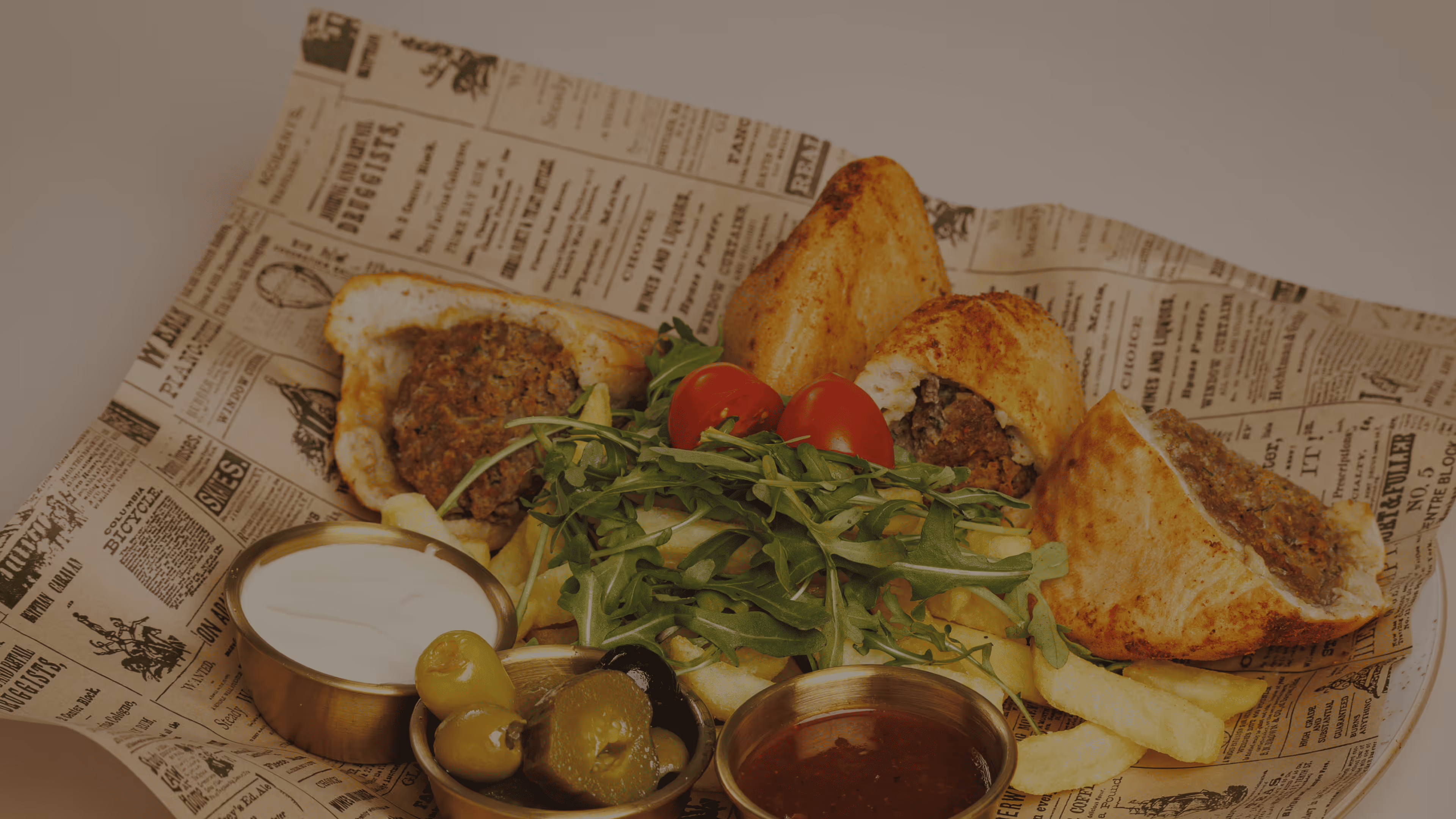 Interior of Shalom, the only kosher restaurant in Montenegro, Budva, offering kosher Middle Eastern food. 