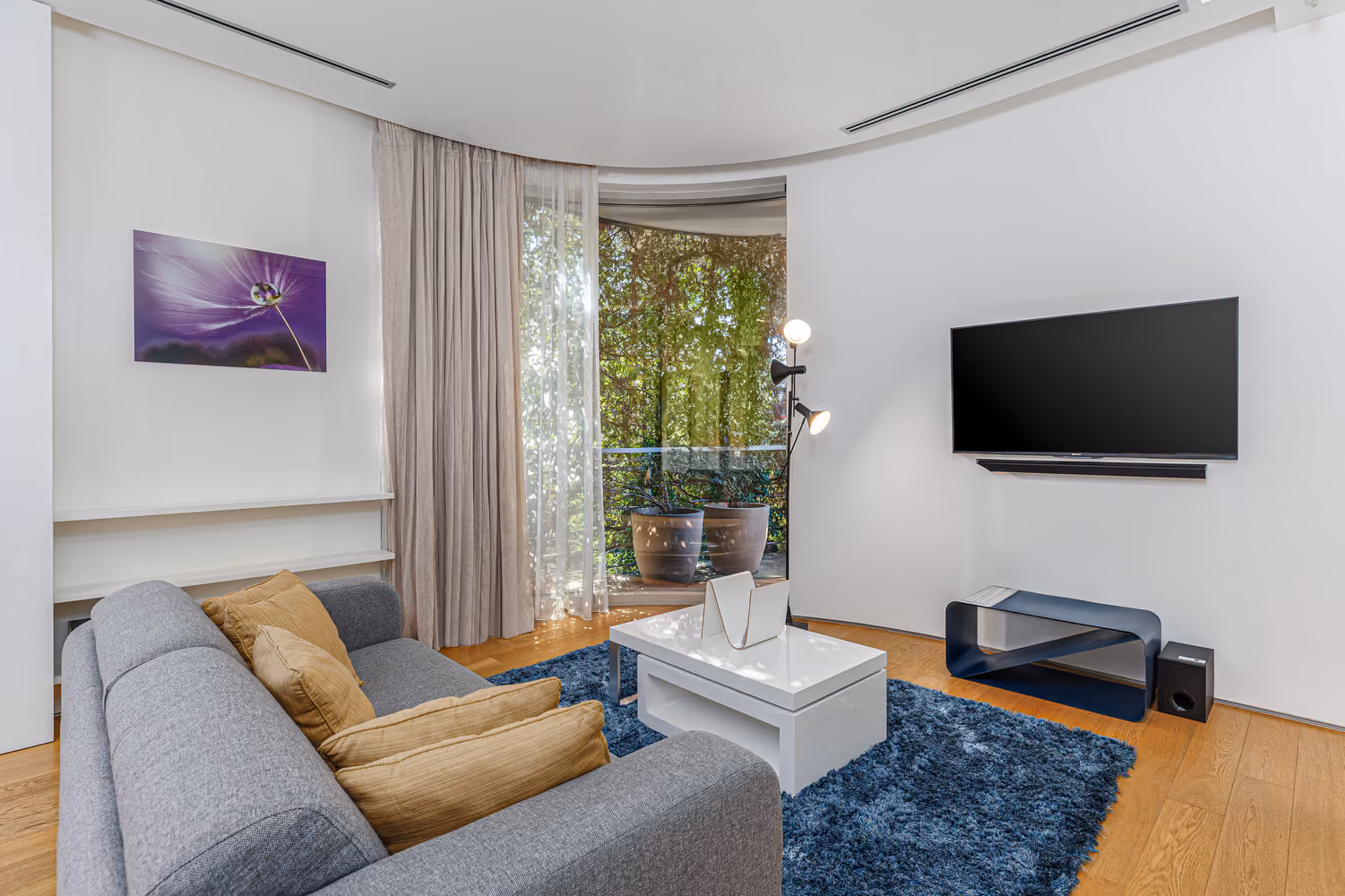 Interior of the one-bedroom residence with garden view at Dukley Hotel & Resort in Budva.