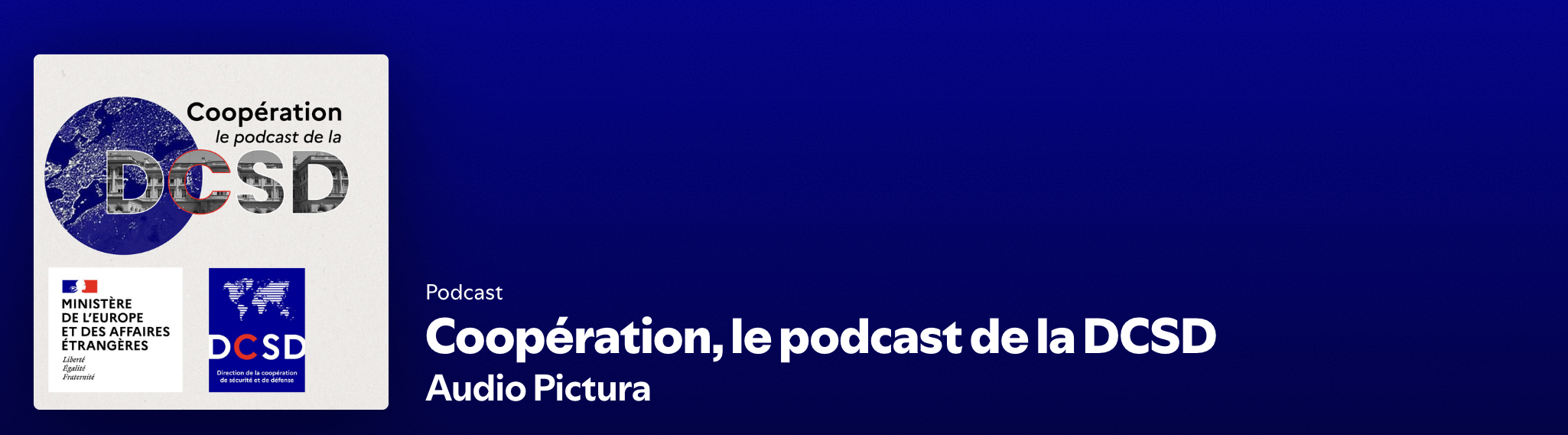 Design vignette podcast DCSD : coopération, le podcast de la DCSD