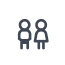 Icon: Junge und Mädchen stehen nebeneinander.