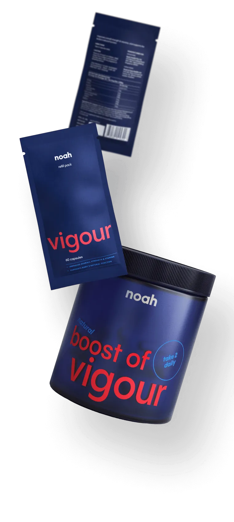 2 Refill Packs and Refillable Jar of Vigour by Noah