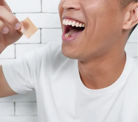 A man about to take one dose of Sleep Thins