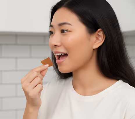 A man about to take one dose of Sleep Thins