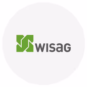 Logo der WISAG, einem auf ganzheitliches technisches Gebäudemanagement spezialisiertes Unternehmen