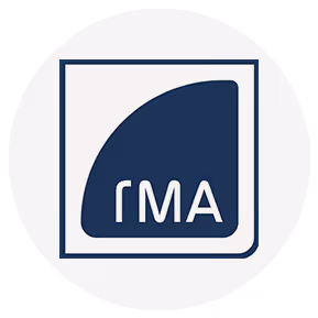 Logo der RMA Management GmbH, einem Projektentwicklungsunternehmen mit einem Schwerpunkt in der Übernahme und Ergänzung von Bauherrenaufgaben, insbesondere dort, wo klassische Projektsteuerung nach AHO endet