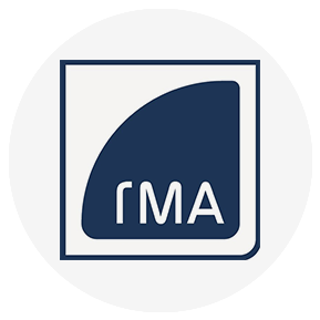 Logo der RMA Management GmbH, einem Projektentwicklungsunternehmen mit einem Schwerpunkt in der Übernahme und Ergänzung von Bauherrenaufgaben, insbesondere dort, wo klassische Projektsteuerung nach AHO endet