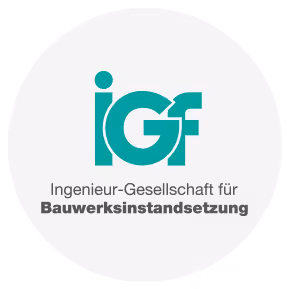 Logo der IGF, eine unabhängige Ingenieurgesellschaft mit 30 Jahren Erfahrung in der Bauwerkserhaltung von Stahl- und Spannbetonbauwerken