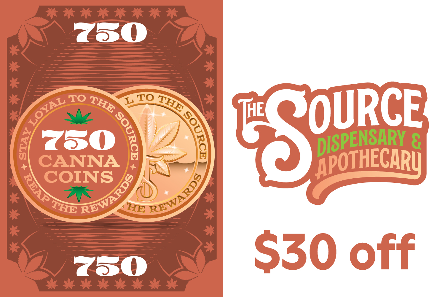 A green awards badge with the text 250 CannaCoins decorated by two marijuana leaves