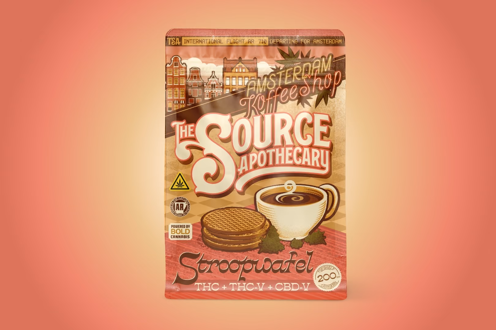 The Source Apothecary Stroopwafel cannabinoid rich gummies from the Amsterdam Koffeeshop Collection with THC, THCV, and CBDV for clear, creative, focused energy.