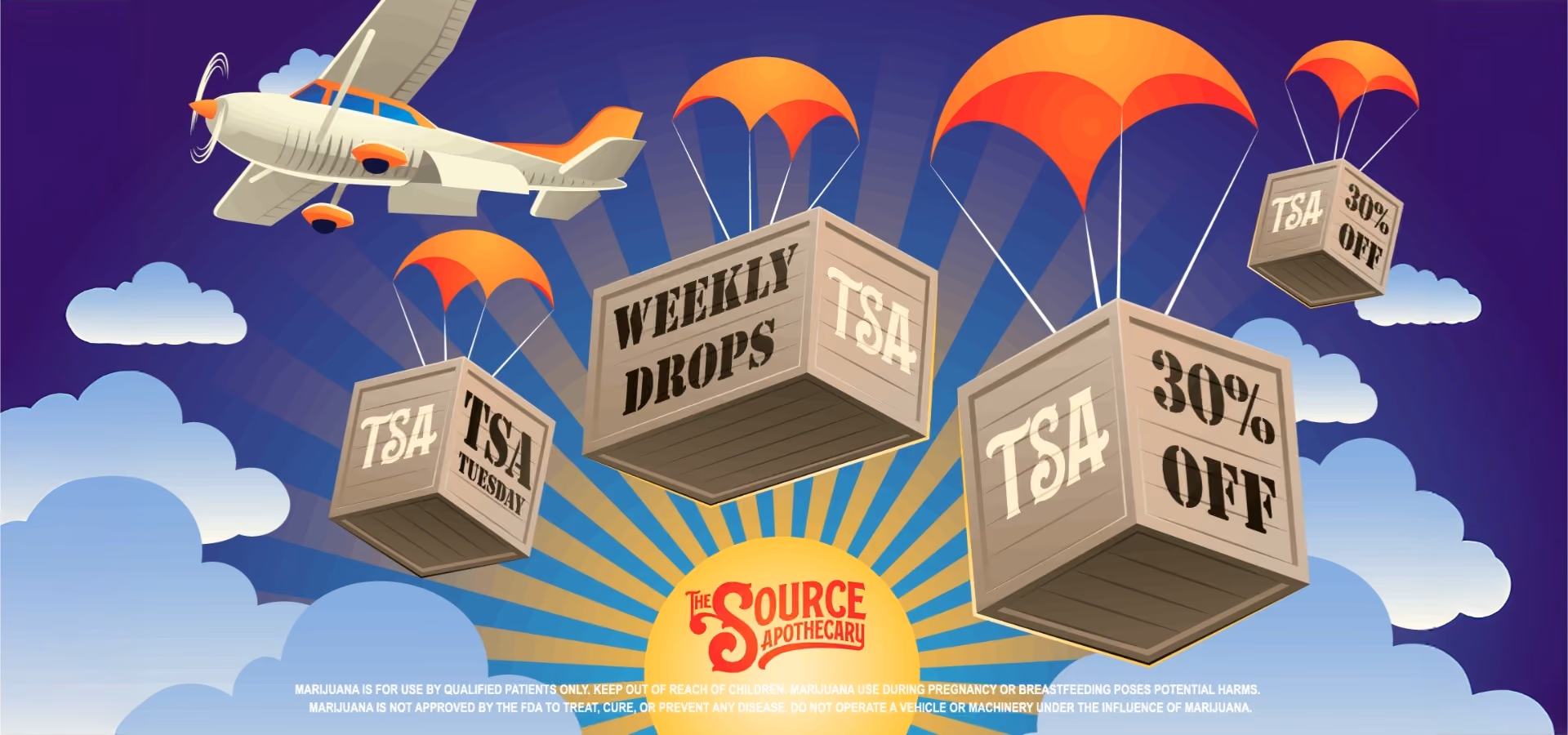 TSA Tuesday weekly drops at The Source Dispensary & Apothecary – 30% off select The Source Apothecary products every Tuesday for qualified Arkansas medical marijuana patients.