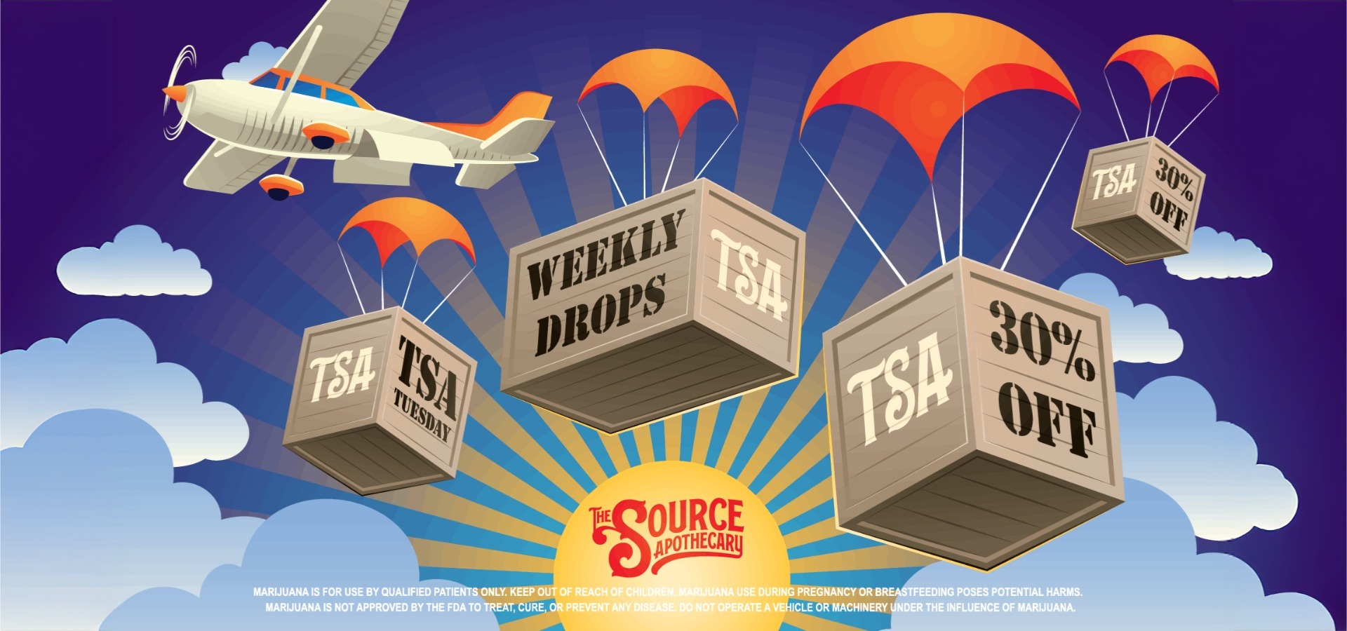TSA Tuesday weekly drops at The Source Dispensary & Apothecary – 30% off select The Source Apothecary products every Tuesday for qualified Arkansas medical marijuana patients.