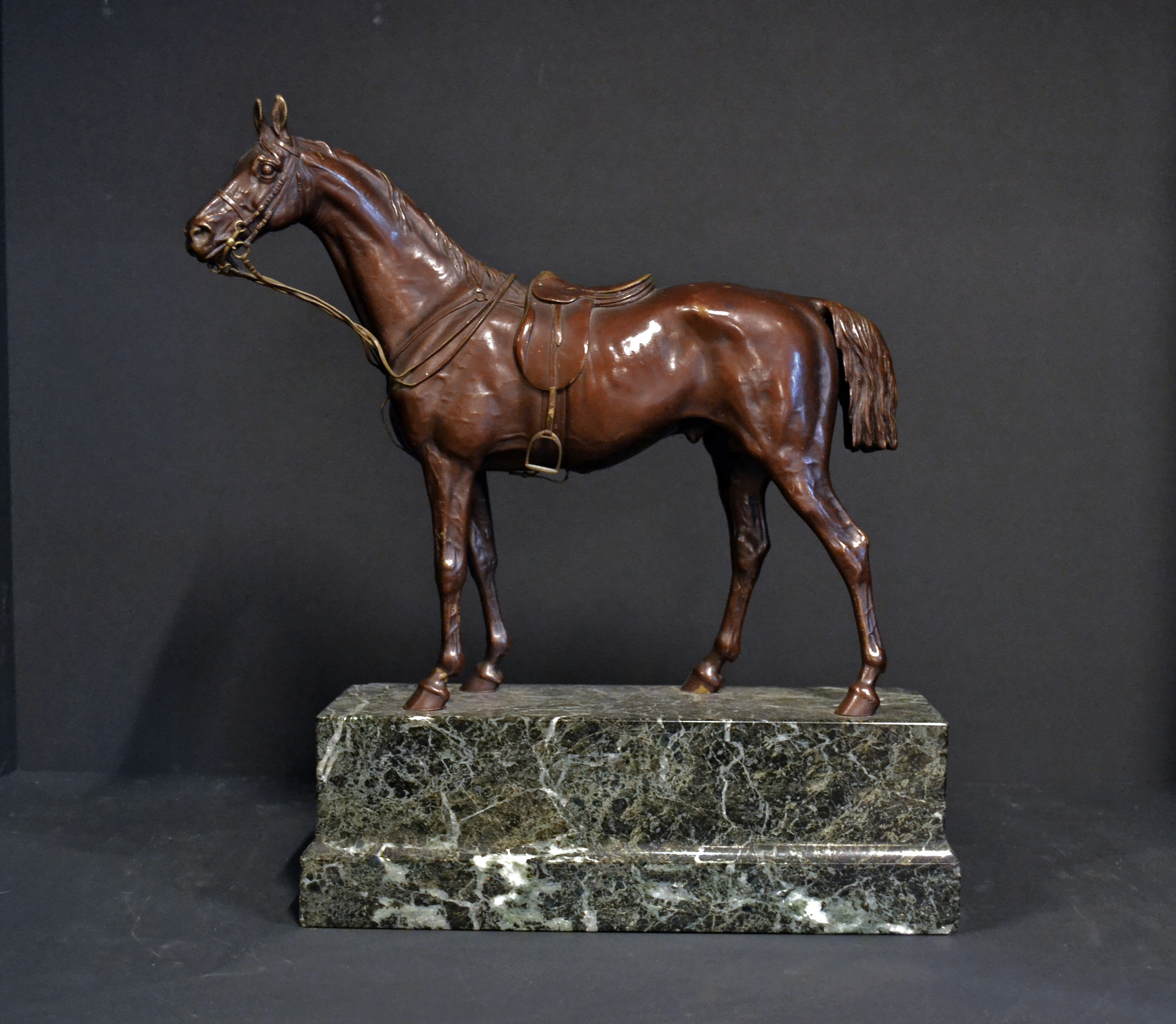 A magnificent  large and impressive equestrian bronze by Franz Bergman
