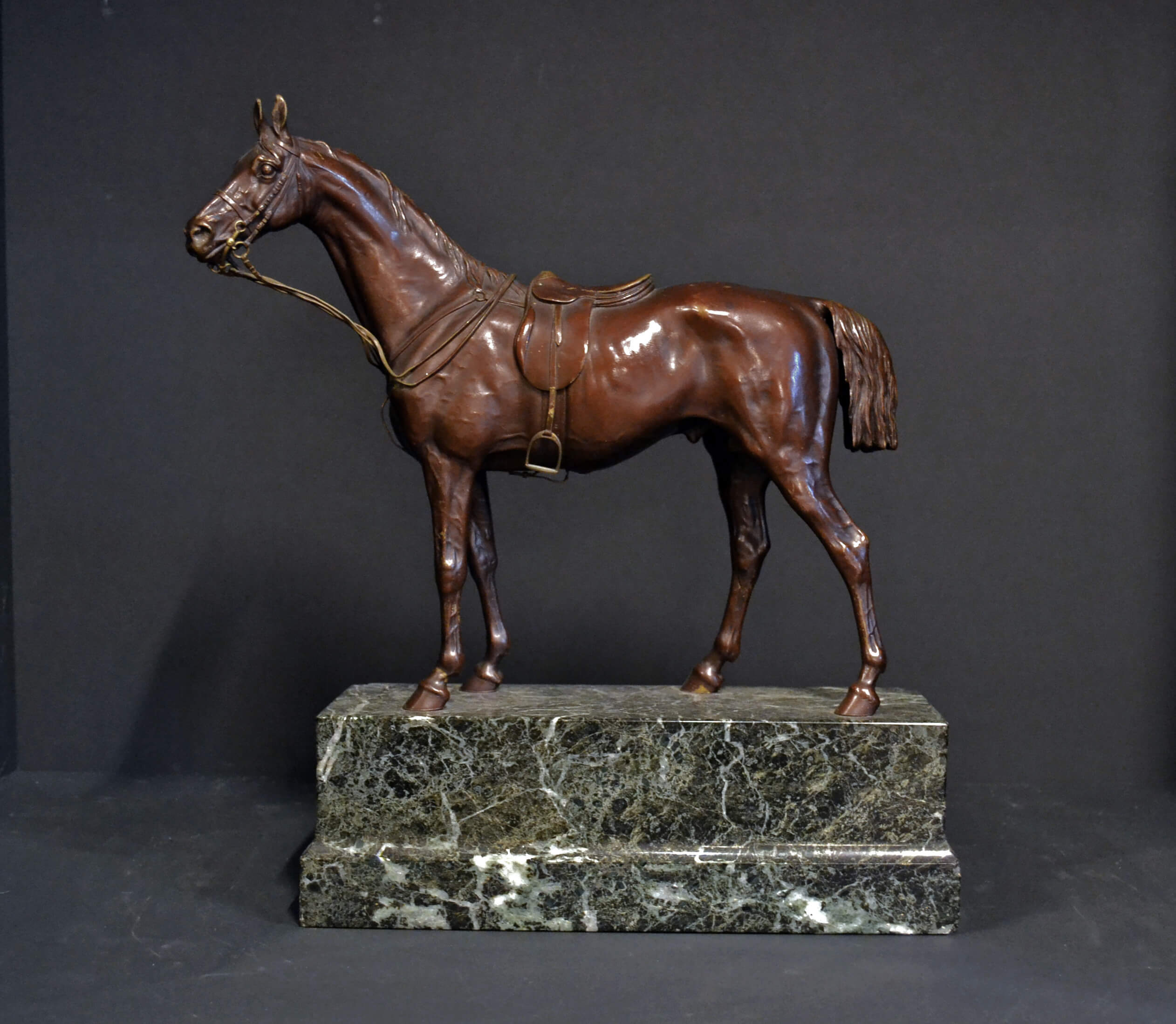 A magnificent  large and impressive equestrian bronze by Franz Bergman