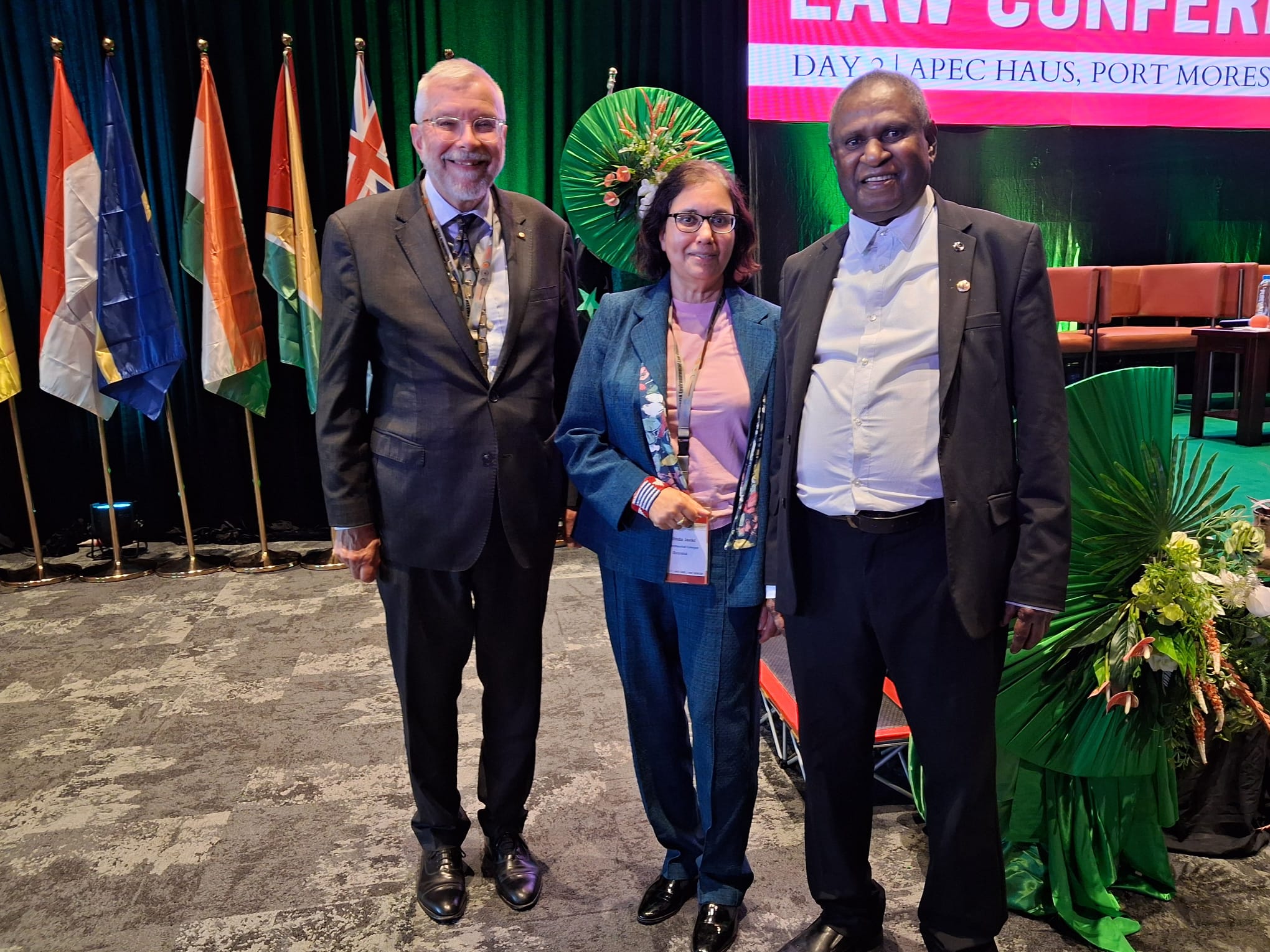 Melinda meets Justice Preston and Sir Gibuma Gibbs Salika 