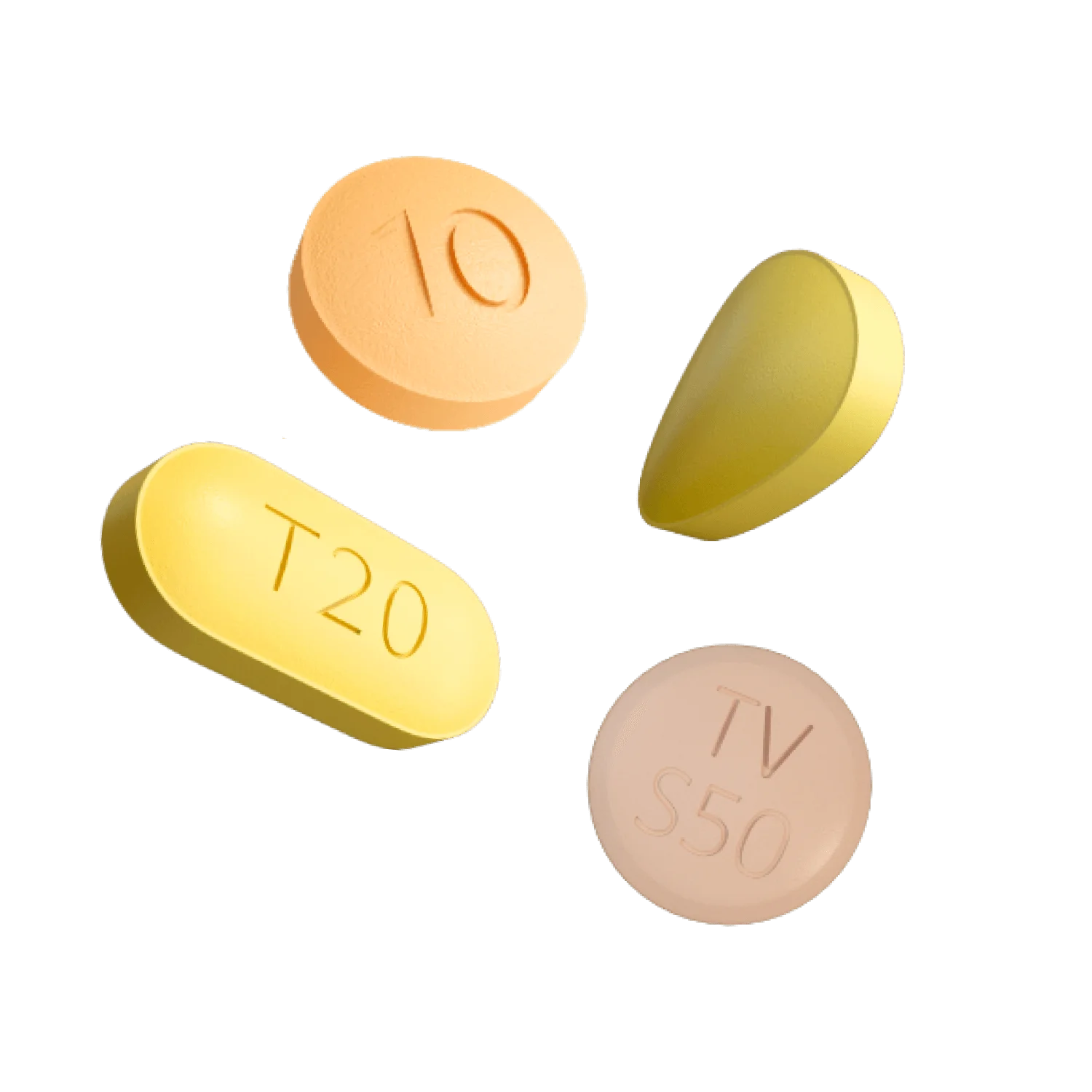 4錠の異なる種類の勃起不全薬