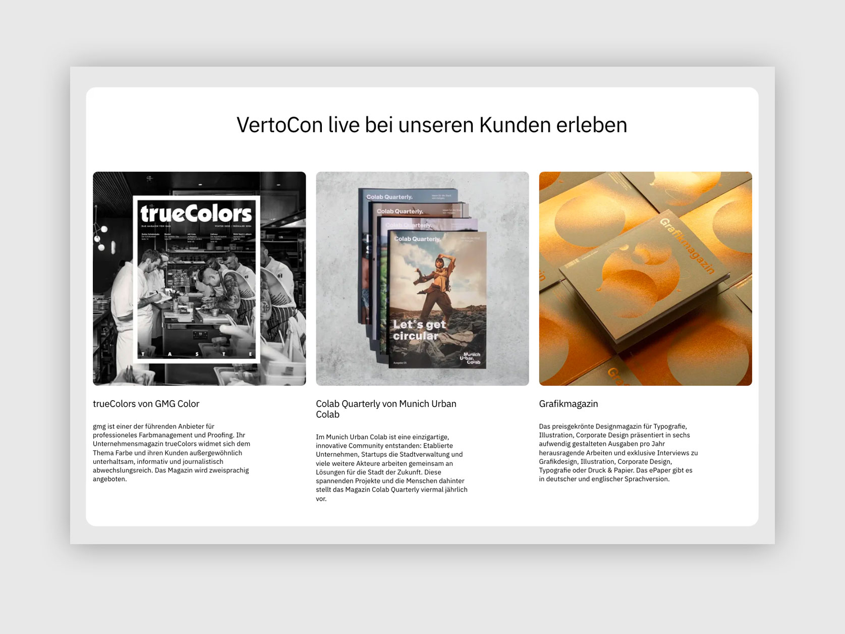 vertocon publishing website screen